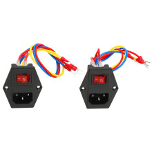 2 Stück männlicher Stecker-Netzstecker mit 10A Sicherung, 6A 250V AC Wippenschalter, IEC320 C14 Buchse Modul für 3D-Drucker