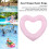 Heart Shaped Inflatable Pool Float Ring 45cm Pink, Tear-Resistant PVC 10