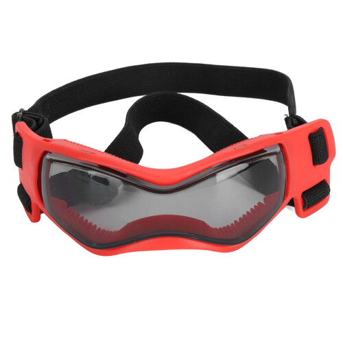 Occhiali per cani rossi, Dimensioni 13x5x4 cm, Silicone+PC UV 2