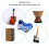 2 pezzi pedale per tamburello da piede percussione blu 4x10x6cm 6
