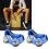 2 pezzi pedale per tamburello da piede percussione blu 4x10x6cm 16