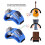 2 pezzi pedale per tamburello da piede percussione blu 4x10x6cm 9