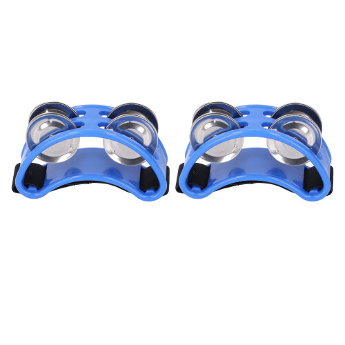 2 pezzi pedale per tamburello da piede percussione blu 4x10x6cm 2