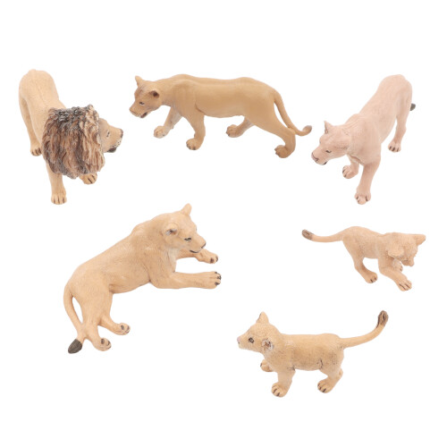 Conjunto de 6 modelos de leones - figuras de vinilo en miniatura 1