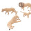 Conjunto de 6 modelos de leones - figuras de vinilo en miniatura 5