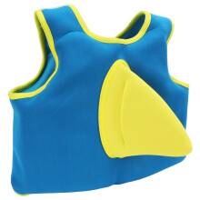 Kids Swim Vest Blue Neoprene Child Jacket with Fin Design & Adjustable Straps