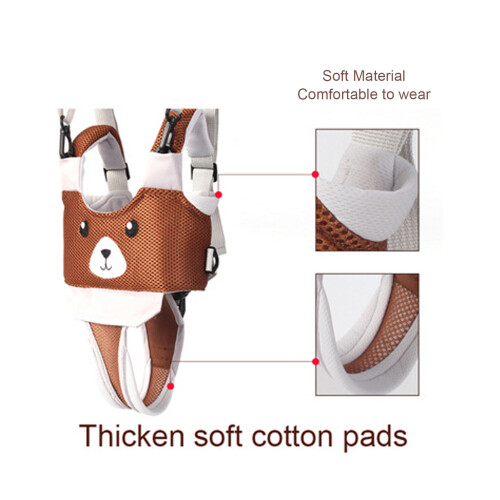 Breathable Toddler Walking Harness, 8-24 Months, Coffee Bear 2
