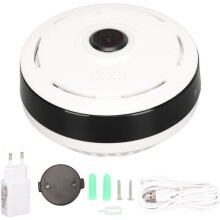 Fisheye-bewakingscamera voor binnen en buiten, 360 graden panoramische netwerkcamera AC110-240V
