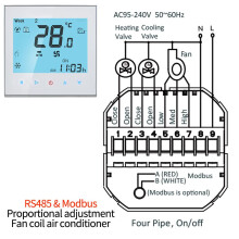 Slimme airconditioning voor thuis Modbus en RS485 RTU-communicatie Thermostaatschakelaar Ventilatorc