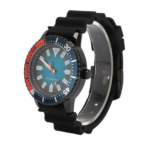 Rotating Bezel Automatic Watch for Men Black Orange Luminescent Date Waterproof 2