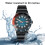 Rotating Bezel Automatic Watch for Men Black Orange Luminescent Date Waterproof 8
