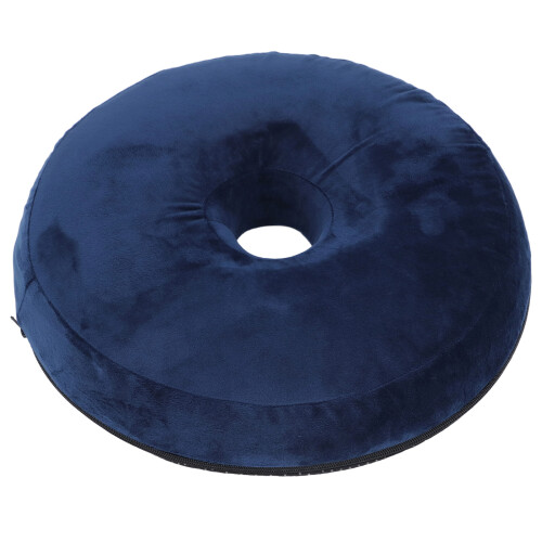 Cuscino a ciambella in Memory Foam 40x39x8cm blu navy 2