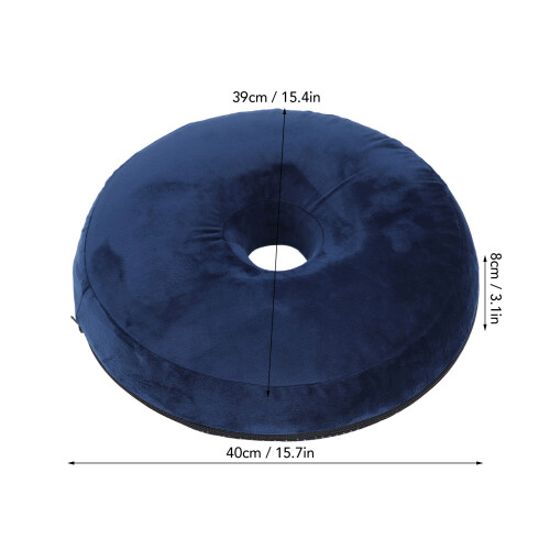 Cuscino a ciambella in Memory Foam 40x39x8cm blu navy 1
