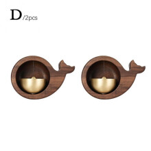 2PCS Goldfish (D)$ Suction door entry dopamine wooden doorbell wooden copper bell refrigerator entry door simple reminder doorbell