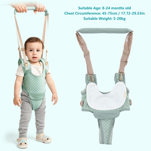 Baby Walking Harness Mint Blue, Adjustable, Lightweight, 8-24M 2