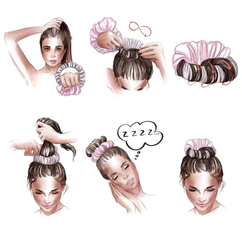 Heatless Satin Curling Headband, 18cm Diameter, Sleep Wave Curler 1