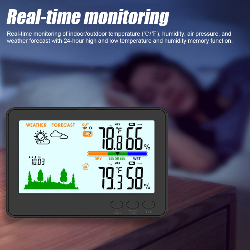 Wireless Indoor Outdoor Thermometer Hygrometer Lcd Weather Station - White 4271332862840