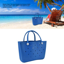 Bolso de playa EVA con agujero redondo grande 36x26x16 cm azul