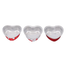 15 Stück Herz-Aluminium-Folie-Kuchenformen mit transparenten Deckeln, Dessertbackförmchen für Hochzeit, Valentinstag, Geburtstagsparty