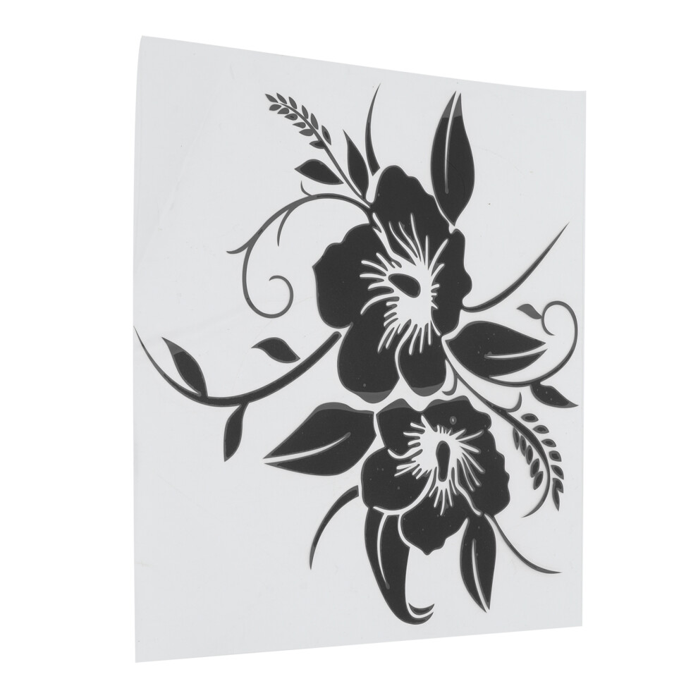 Vinyl Flower Car Sticker Weatherproof Decal For Suv Truck Bike Black 4931332866063