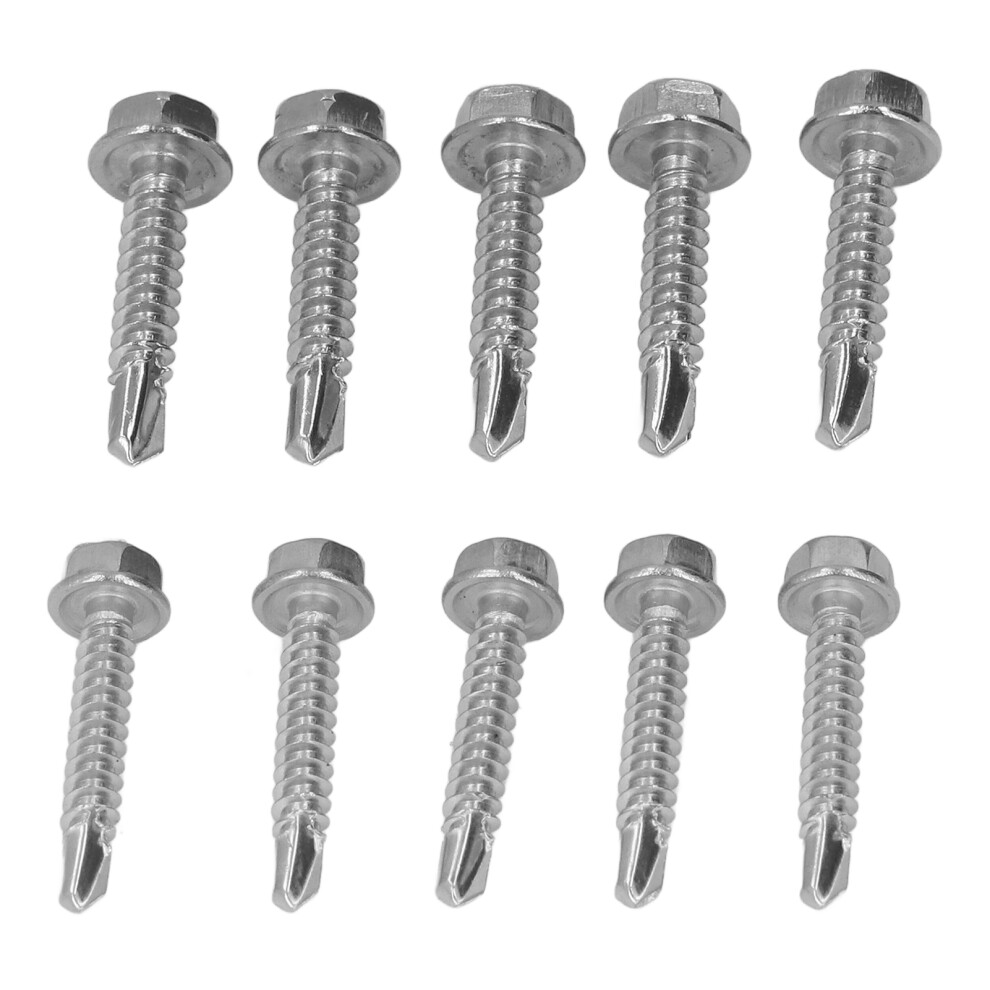 100Pcs Stainless Steel Hex Washer Screws 4.2X25mm & 4.8X25mm 8251332866570