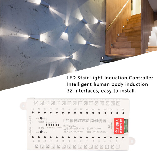 LTK01 DC12/24V LED Stair Light Kit 32 puertos Blanco 2