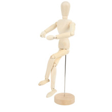 12in Wooden Art Model with Adjustable Joints for Home Decor and Photo Shoots