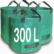 Garden Waste Bags, 300L x 3 Heavy Duty Garden Sacks, Green