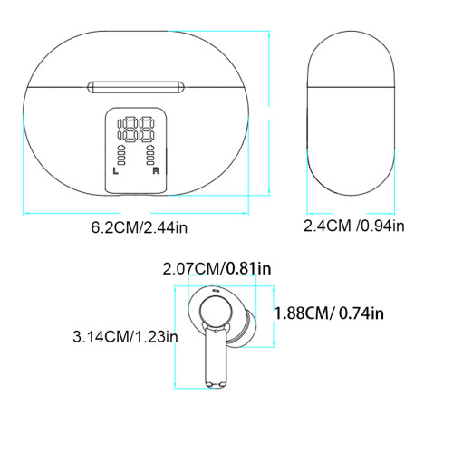 Auricolari traduttori 30mAh 131x93x35cm Bianco 1