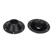 2 pezzi base tavolo per camper, rotonda, in alluminio, 6,5 pollici, nero