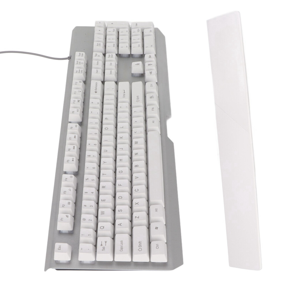 Rgb Wired Mechanical Keyboard 104 Keys Waterproof With Wrist Rest White 5011332872390