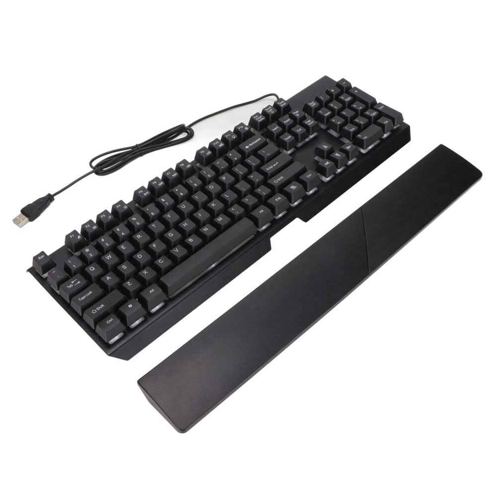 Rgb Wired Mechanical Keyboard 104 Keys With Wrist Rest, Waterproof, Black 4671332872403
