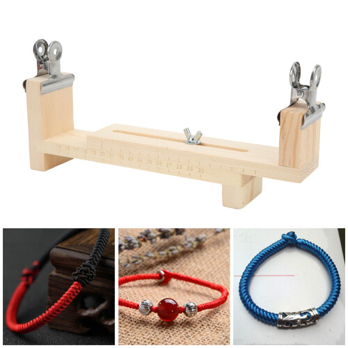 Solid Wood Bracelet Weaving Rack Adjustable 22.3cm Sturdy Durable