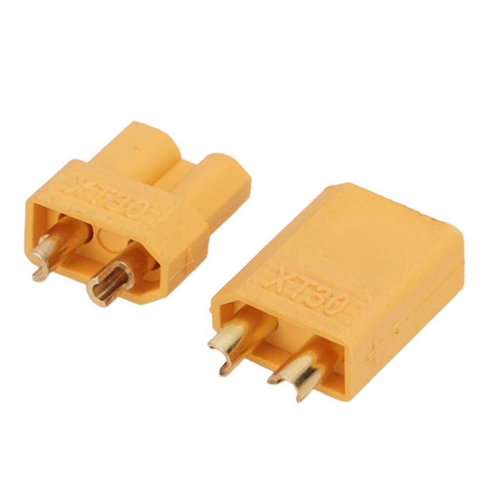 Xt30 Male And Female Connector For Rc Cars & Aircraft | Plastic & Copper Yellow 3441332874940