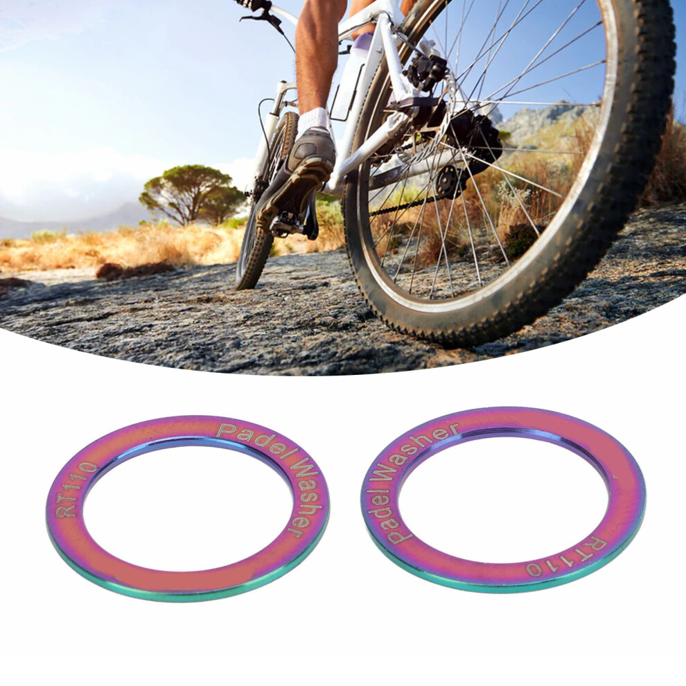 2Pcs Titanium Alloy Bike Pedal Washers Waterproof Rustproof Less Friction Colorful 3611332875845