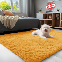 (120 x 170 cm (4ft x 5ft 6in), Ochre Yellow) Xtra Large Area Rugs Nonslip Soft Shaggy Fluffy Rug Livingroom Bedroom Lounge Carpets