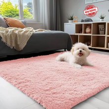 (120 x 170 cm (4ft x 5ft 6in), Pink) Xtra Large Area Rugs Nonslip Soft Shaggy Fluffy Rug Livingroom Bedroom Lounge Carpets
