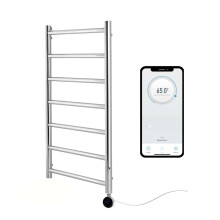 (600mm W x 800mm H) Electric Selby Heated Towel Rail Smart WiFi Controlled Stainless Steel Flat 7 Day Programmable Timer App Compatibility