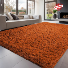 (160 x 230 cm (5ft 3in x 7ft 6in), Orange Rust) Xtra Large Area Rugs Nonslip Soft Shaggy Fluffy Rug Livingroom Bedroom Lounge Carpets