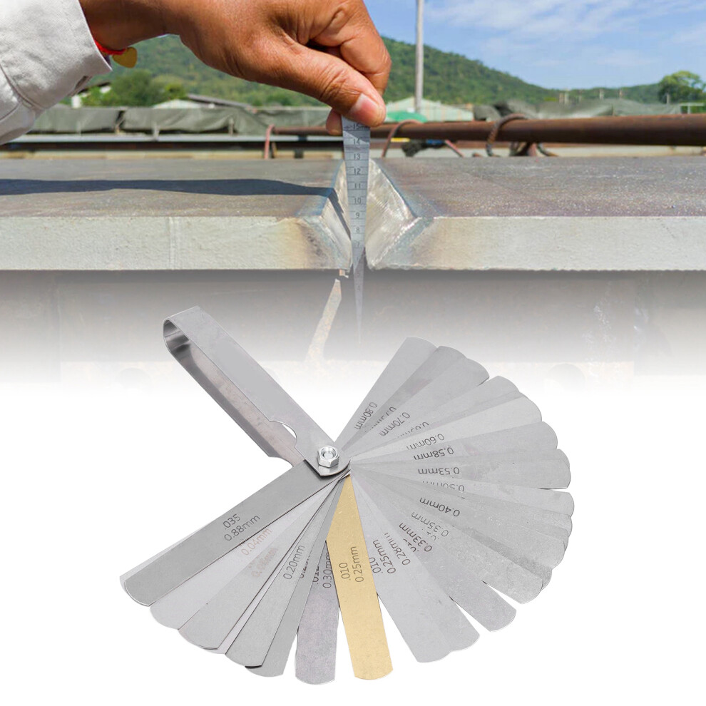 Stainless Steel Feeler Gauge 0.04 To 0.88Mm 32 Blades Metric Imperial 8761332885155