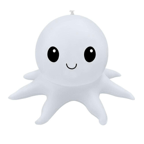 Solar Powered Floating Pool Light Octopus Smiling, Colorful Inflatable Ball