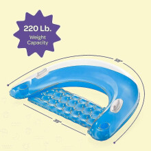 Inflatable swimming mattresses with armrests and cup holder, floating chair-water hammock for the beach