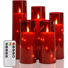 LED-Kerzen mit integrierten Dekolichtern, Timer und Fernbedienung, kabelloser LED-Stift