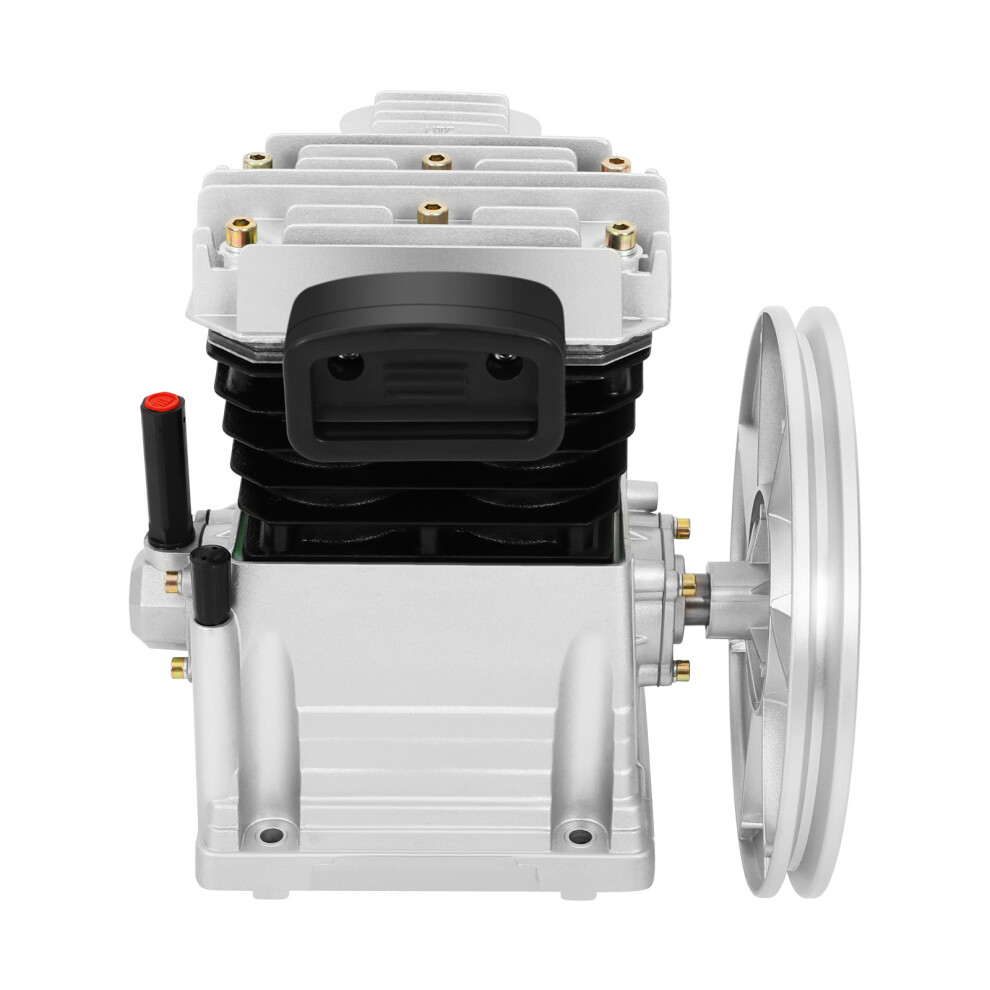 Air Suspension Air Compressor Pump Head W/ 2 Cylinders And Belt Pulley 763508674721