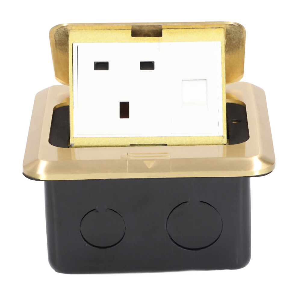 Pop Up Socket Table Power Outlet Receptacle Brass Ip40 13A Embedded 5011332886625