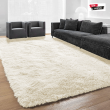 (200 x 290 cm (6ft 6in x 9ft 5in), Cream) Xtra Large Area Rugs Nonslip Soft Shaggy Fluffy Rug Livingroom Bedroom Lounge Carpets