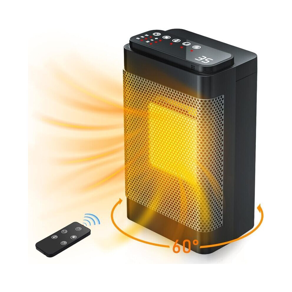 Heater, 60 oscillating electric heater with digital thermostat, PTC ceramic heater, if