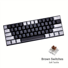 E-YOOSO 60% Mechanisch Toetsenbord: Ultracompact gamingtoetsenbord met LED-achtergrondverlichting, z