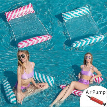 2 inflatable swimming mattresses with hand pump and hammocks