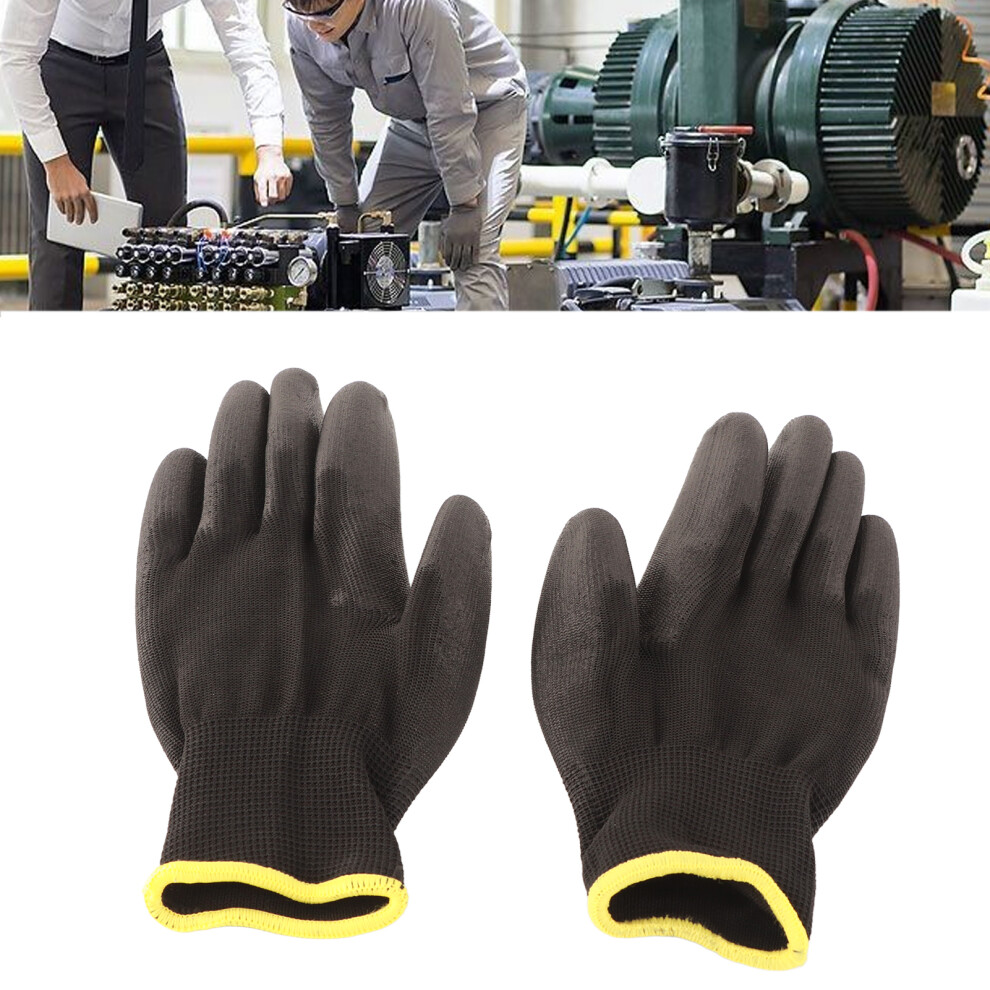 10 Pairs Pu Coated Safety Gloves Nylon Static Proof Black Red Edge 8(M) 7891332889172